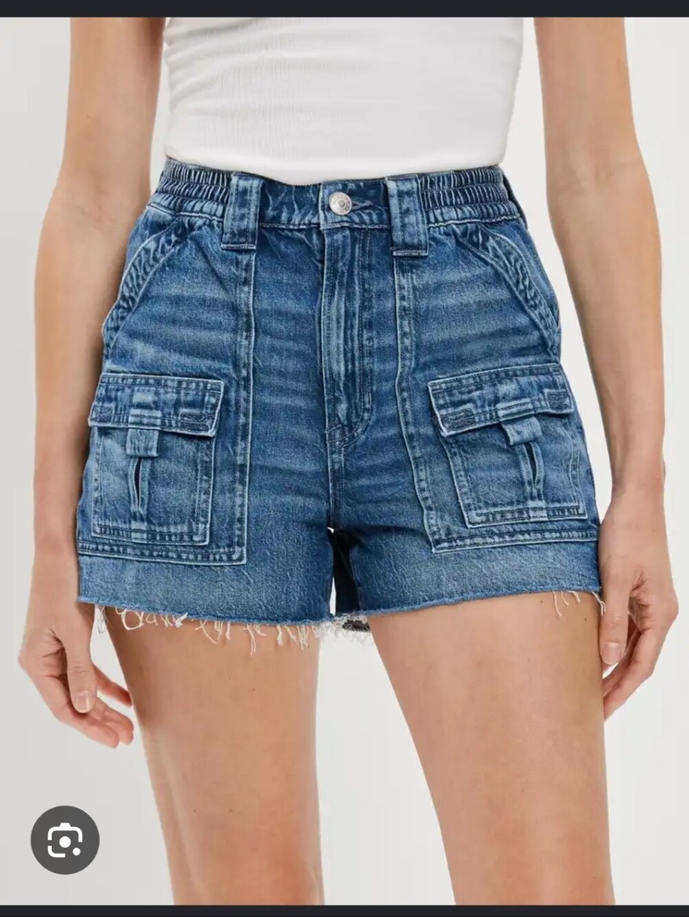 American Eagle denim cargo shorts with an elastic Waist